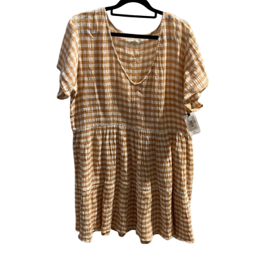 BNWT Rip Curl Womens  Size XL Babydoll Dress Brown / Checked / White 