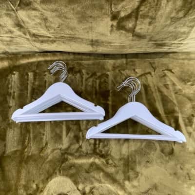 Children’s White Wooden Coat Hangers x 14