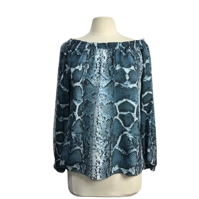 Cooper St Womens  Size 12 Off-the-shoulder Blue & White Top 