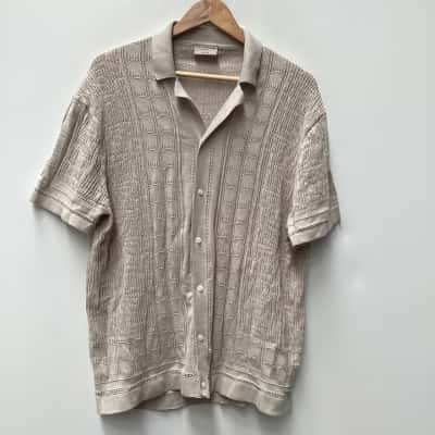 Industrie Mens Top Cream / Grey Size M