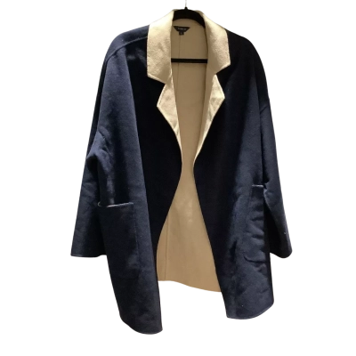 TIRELLI Womens  Size L Open Jacket / Winter Coat Beige / Navy Blue 