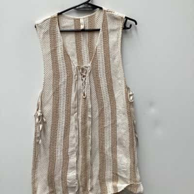 Bec & Bridge Womens mesh  Size 10 Casual Dress Natural / White 
