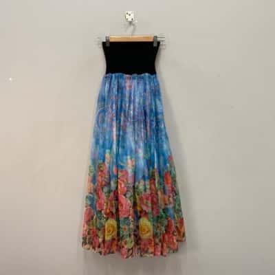 Mana Womens  Size M / S Maxi Skirt Chiffon & Sparkling Floral 