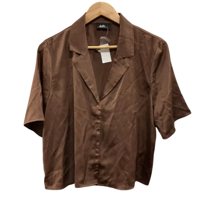 Dotti Womens  Size 14 Short Sleeve Shirt Brown 