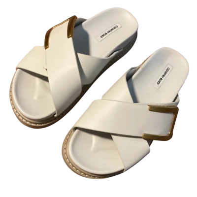 Country Road leather slides Size 35 Cream 