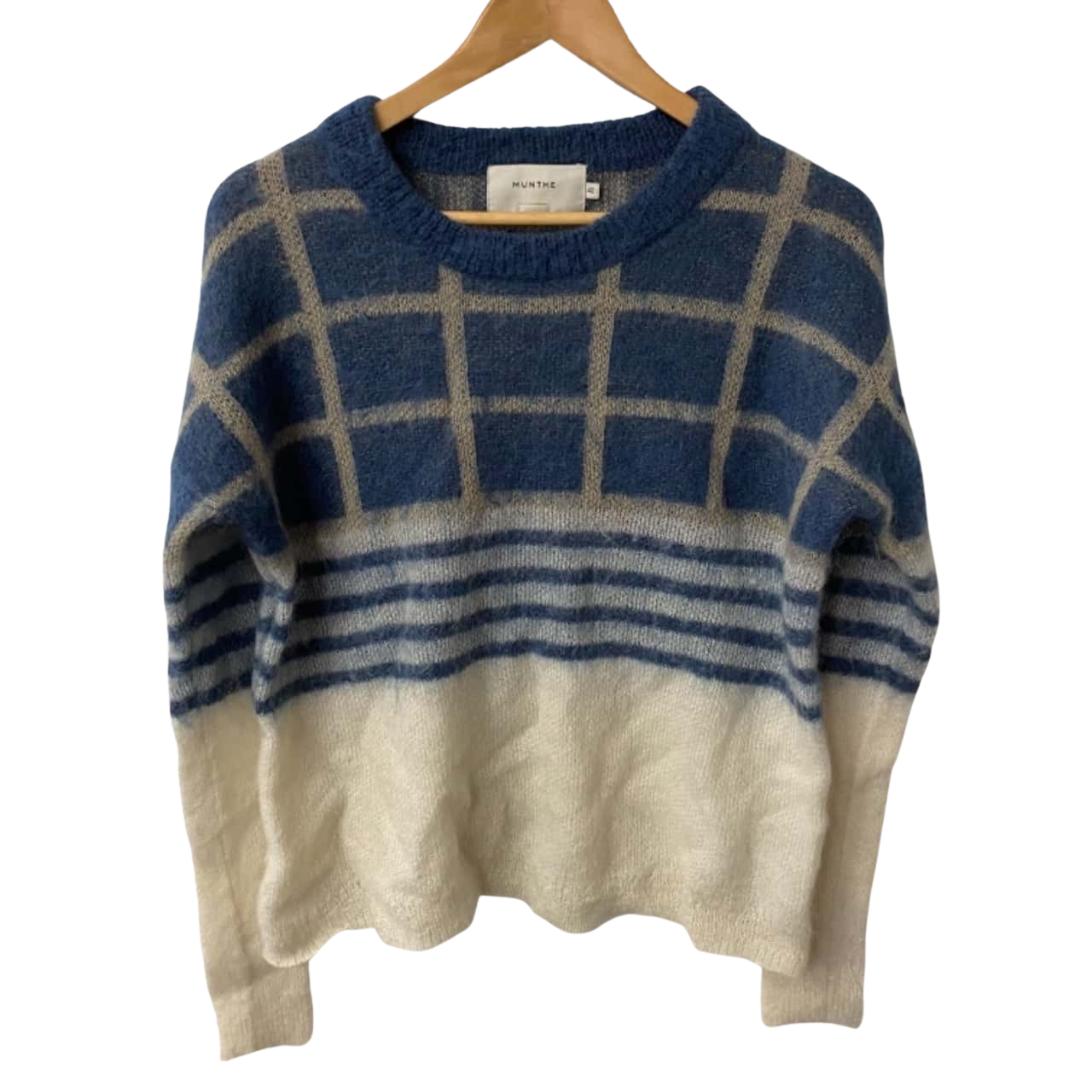 Munthe Womens Size 10 Jumpers Blue / Cream (s)