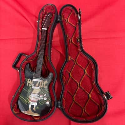 AC/DC collectible miniature wooden replica guitar