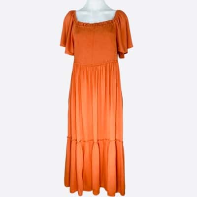 Millers Woman - Rust Wild Spice Wall Midi Dress (Size 14)