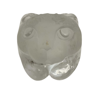 Vintage Viking Glass Cat Face Dish Trinket or Candy Bowl