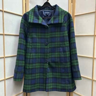 Princess Highway Womens  Size 14 Winter Coat Blue / Checked / Green 