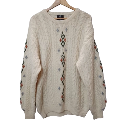 Christian Pierre Mens  Size L Cream Knit Jumper 