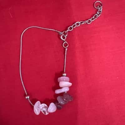  Women's Silver Gemstone Bracelet featuring raw Crystals also know as "Menopause Balance Crystals"