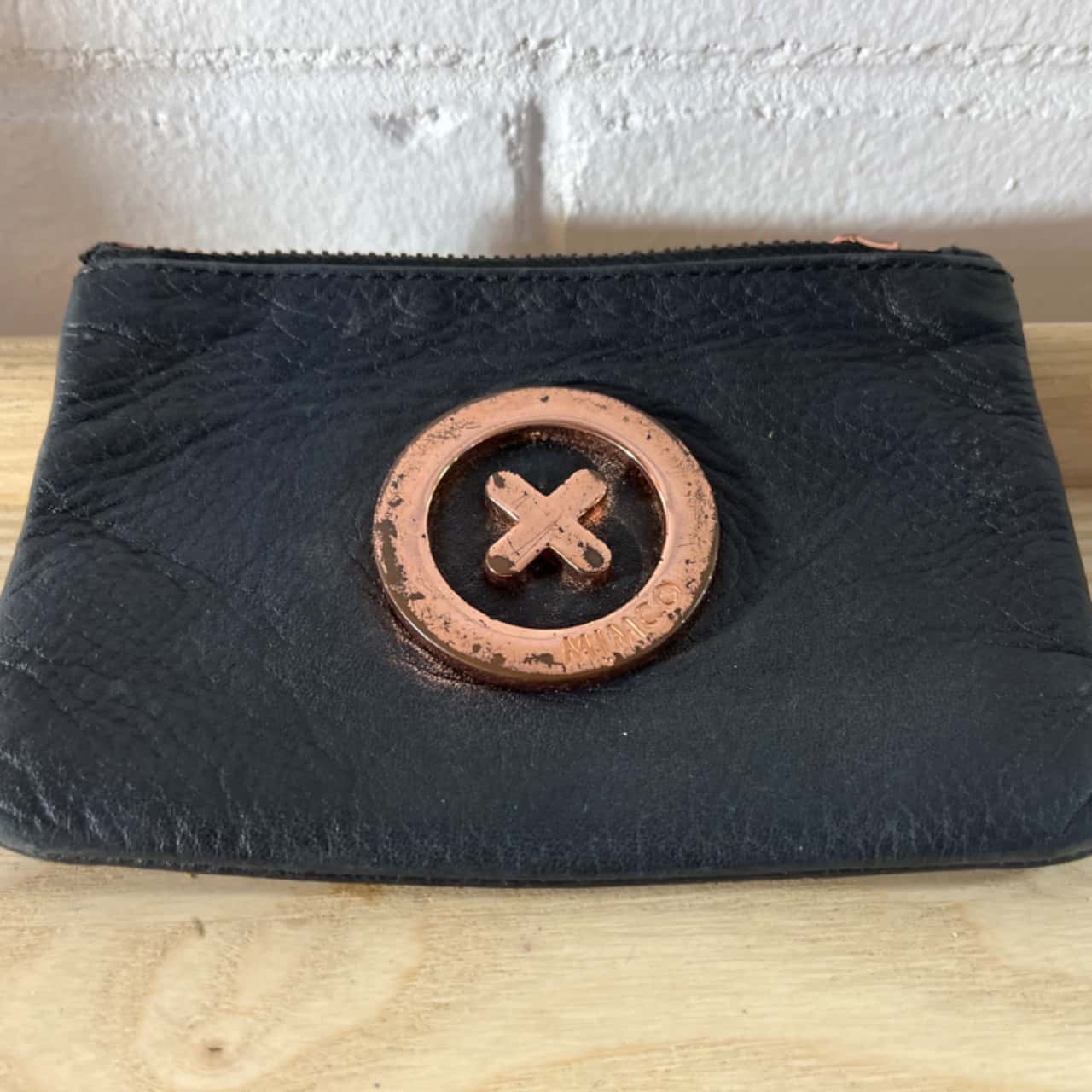 Mimco Womens Small Leather Coin Purse Black / Gold *Price Reduction*(s)