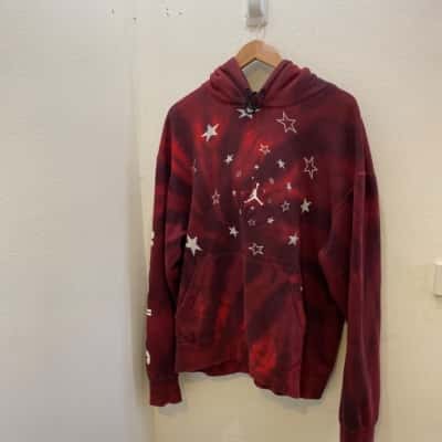 Jordan Men's  Size L Hoodie Maroon with Stars