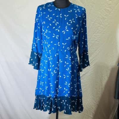WHISTLES Size 12 Casual Dress Blue 
