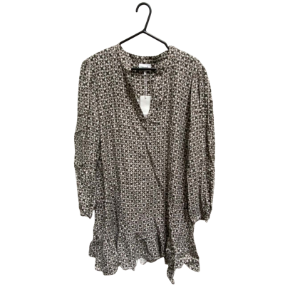 Seed Heritage Womens  Size 16 Long Sleeve Top Black / Brown / Pattern / White 