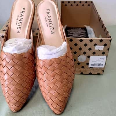 Womens FRANKiE4 KASS Mules Tan Weave
