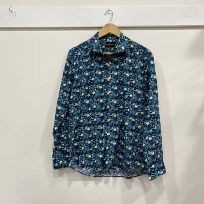 Simon Carter Mens  Size L 42cm Long Sleeve Shirt Floral 