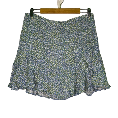 Sunny Girl Womens  Size 14 Mini Skirt Blue / Floral / Green / White 