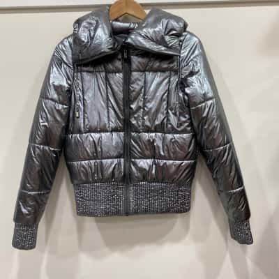 Seed Womens  Size 8 Puffer Jacket Silver 