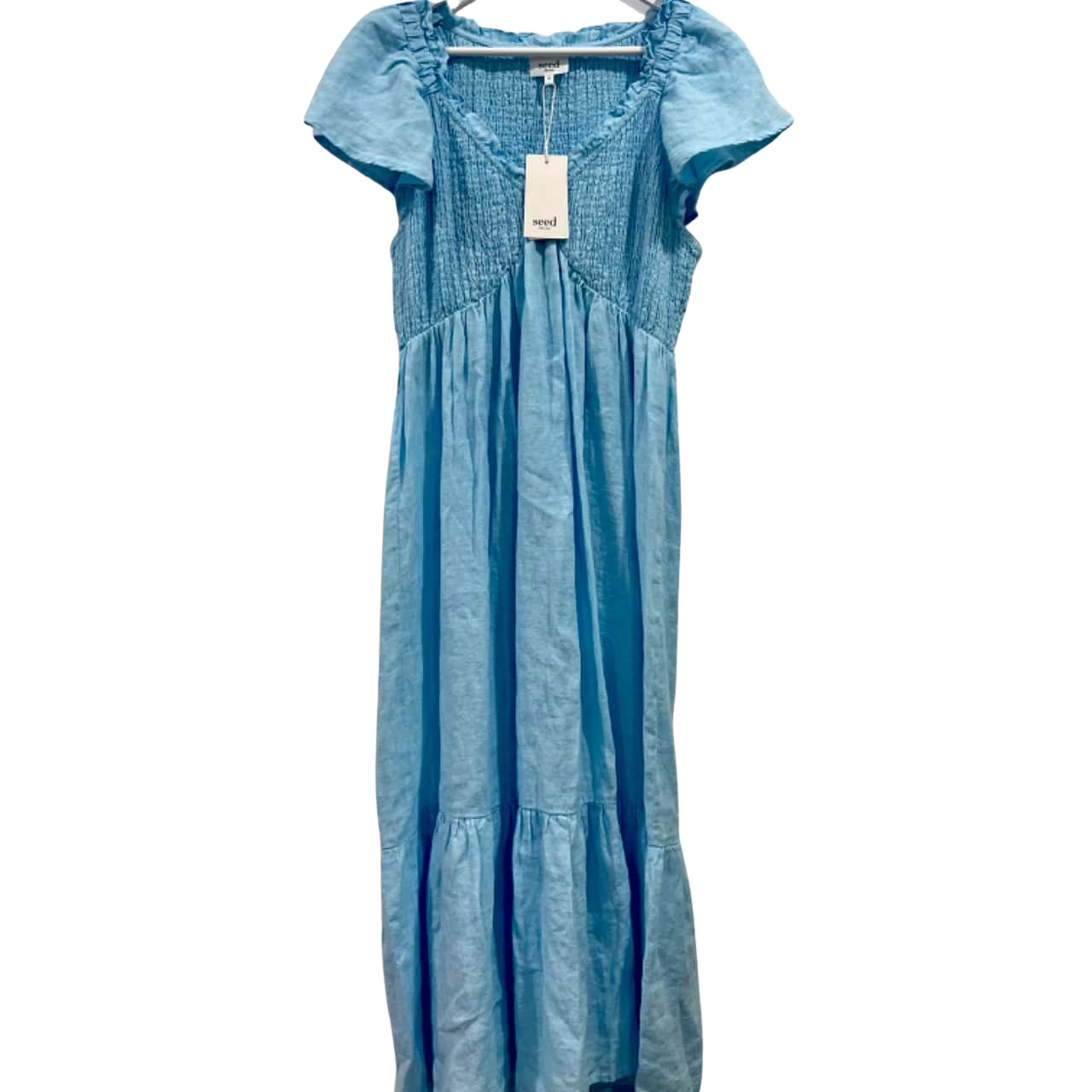 seed blue dress Smak Parlour Royal Blue & Rainbow Sweetheart Halter Flare Dress XS/0-2 main image 1