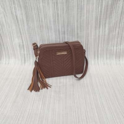 Colette By Colette Hayman /Gorgeous Brown /Chevron Pattern Front & Tassel Detail /Crossbody/ Shoulder /Handbag 