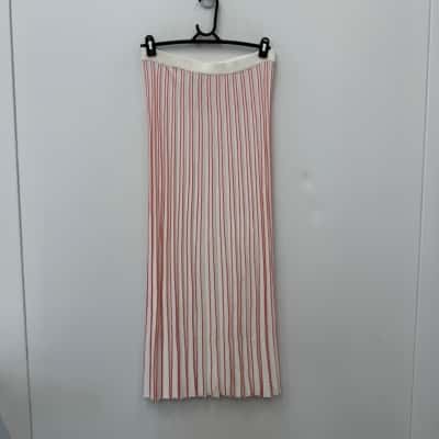 Veronika Maine Pleated Knit Midi Skirt - Size L