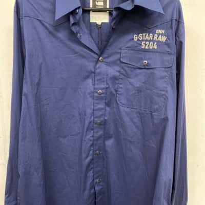 G-Star Raw Mens  Size XL Long Sleeve Shirt Blue 