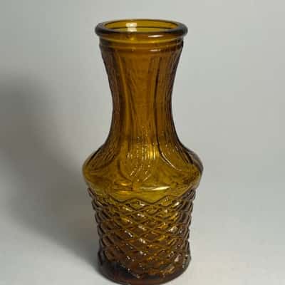 Amber Glass Bud Vase
