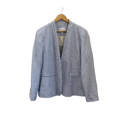 Trenery Womens  Size 18 Blazer Blue/ White  / Striped 