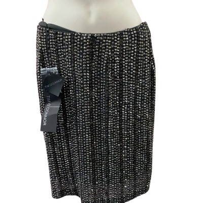 Tim O' Connor Hand Beaded Margazete Skirt Size 8 Gunmetal As is