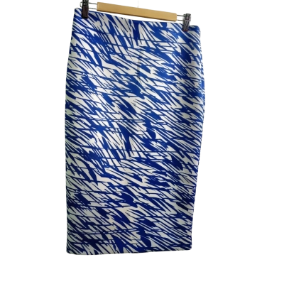 BNWT Basque Womens  Size 8 Pencil Skirt Blue / Pattern / White 