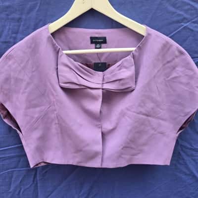 Witchery Womens  Size 10 Blouse / Cropped Top / Short Sleeve Top Purple 