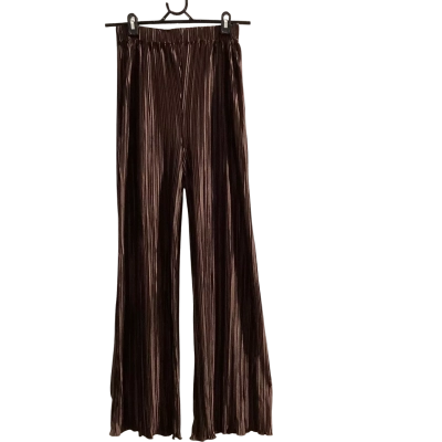 Wayne Cooper Womens  Size XS Pleated Satin Straight Leg Pants Brown RRP $109.95