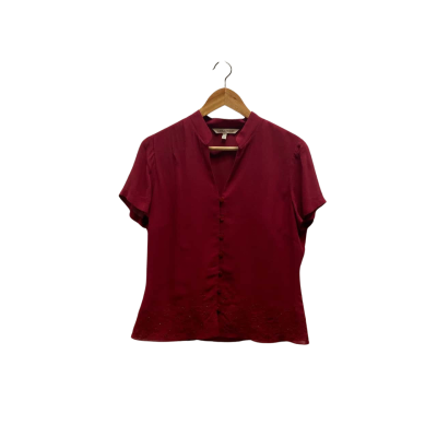 Laura Ashley Womens  Size 12 Maroon Shirt