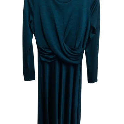 Sheike Womens  Size 14 Long Sleeve Dress / Maxi Dark Aqua Blue 