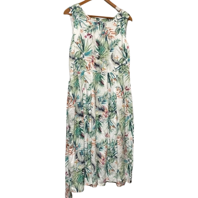 Jendi Womens  Size 12 Floral Dress White 