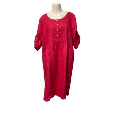 Blue Illusion Womens Linen Dress Size XL Red 