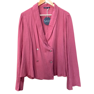 Sass Red Spot Patterned Blazer Blouse Size 16