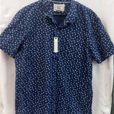 Gazman Mens  Size XXL Short Sleeve Shirt Navy Blue / Pattern 