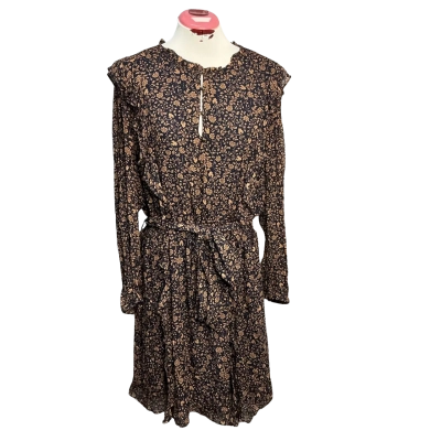 Witchery Womens  Size 16 Midi Dress Black  / Brown / Floral 