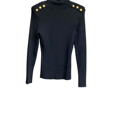 Husk Womens  Size S Turtleneck Jumper Black  / Gold 