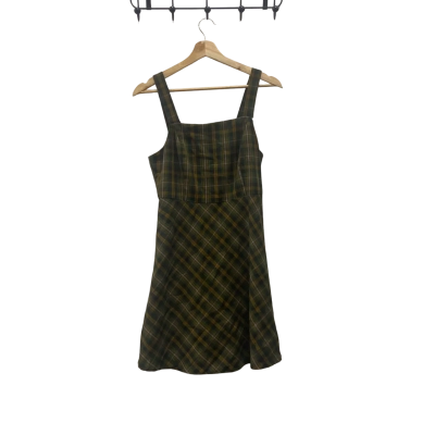 Princess Highway Womens  Size 10 Mini Dress Checked / Green / Mustard 