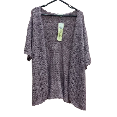 Autograph Womens Size XL Plum Hydranger Bloom Tie Jacquared Shrug