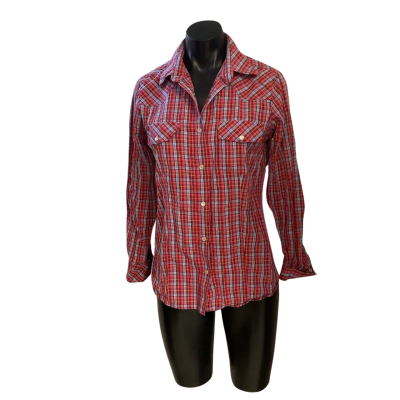 R.M. Williams Womens  Size 10 Blouse Blue / Checked / Red 