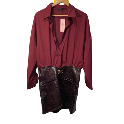 BNWT Micas Size L Burgundy Dress 