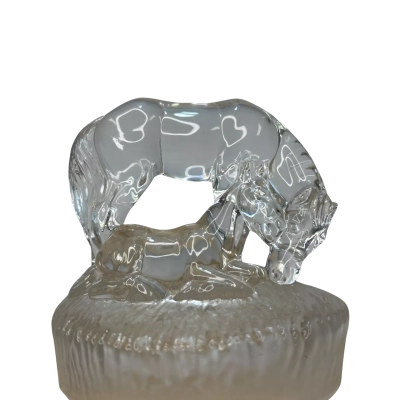 Familles De Cristal Horses Crystal Glass Ornament Made In Italy
