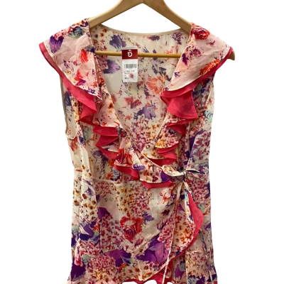 Alannah Hill Womens Size 14 Floral Top Floral / Off White / Pink  / Purple 