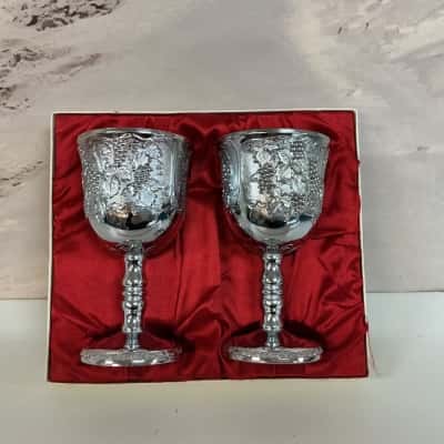 Vintage Silver Plated Wine Goblets