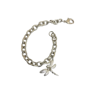  Classic Link Bracelet Sterling Silver with Dragonfly